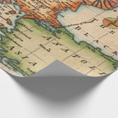 アンティーク古いインスパイア地図(2) ラッピングペーパー (角)