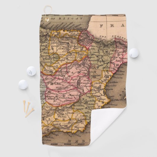 アンティーク古いインスパイア地図(5) ゴルフタオル (インサイチュ)