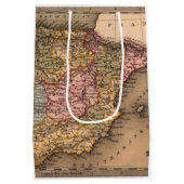 アンティーク古いインスパイア地図(5) ミディアムペーパーバッグ (裏面)