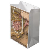 アンティーク古いインスパイア地図(5) ミディアムペーパーバッグ (裏面アングル)