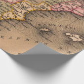 アンティーク古いインスパイア地図(5) ラッピングペーパー (角)