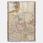 アンティーク古いインスパイア地図(6) スローブランケット (正面縦)