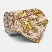 アンティーク古いインスパイア地図(6) ネクタイ (ロール)