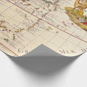 アンティーク古いインスパイア地図(6) ラッピングペーパー (角)