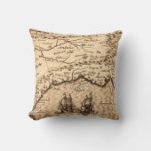 アンティーク古インスパイアい地図(3) クッション (正面)