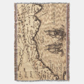 アンティーク古インスパイアい地図(3) スローブランケット (正面縦)