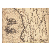 アンティーク古インスパイアい地図(3) テーブルクロス (正面(横))