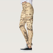 アンティーク古インスパイアい地図(3) レギンス (左)