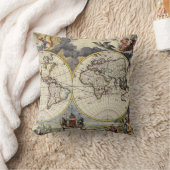 アンティーク古インスパイアい地図(4) クッション (ブランケット)
