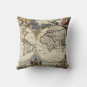 アンティーク古インスパイアい地図(4) クッション (裏面)