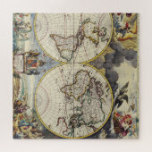 アンティーク古インスパイアい地図(4) ジグソーパズル (横)