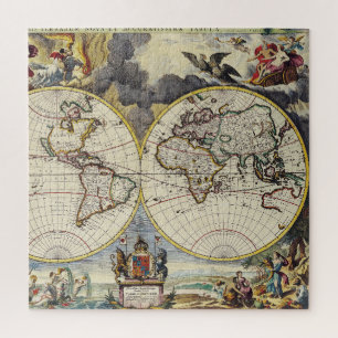 アンティーク古インスパイアい地図(4) ジグソーパズル