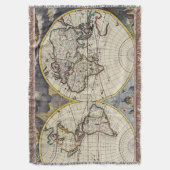 アンティーク古インスパイアい地図(4) スローブランケット (正面縦)