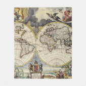 アンティーク古インスパイアい地図(4) フリースブランケット (正面)