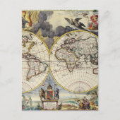 アンティーク古インスパイアい地図(4) ポストカード (正面)