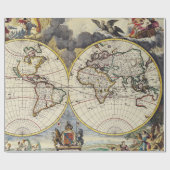 アンティーク古インスパイアい地図(4) ラッピングペーパー (フラット)
