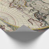 アンティーク古インスパイアい地図(4) ラッピングペーパー (角)