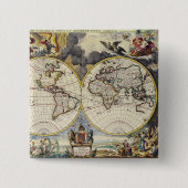 アンティーク古インスパイアい地図(4) 缶バッジ (正面)