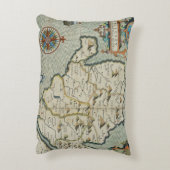 アンティーク古インスパイアい地図(7) アクセントクッション (裏面(縦))