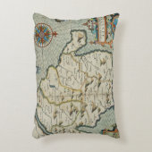 アンティーク古インスパイアい地図(7) アクセントクッション (正面(垂直))