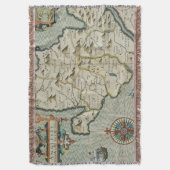 アンティーク古インスパイアい地図(7) スローブランケット (正面縦)