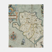 アンティーク古インスパイアい地図(7) フリースブランケット (正面)