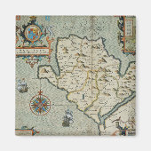 アンティーク古インスパイアい地図(7) マグネット (正面)