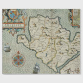 アンティーク古インスパイアい地図(7) ラッピングペーパー (フラット)