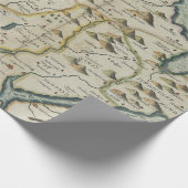 アンティーク古インスパイアい地図(7) ラッピングペーパー (角)