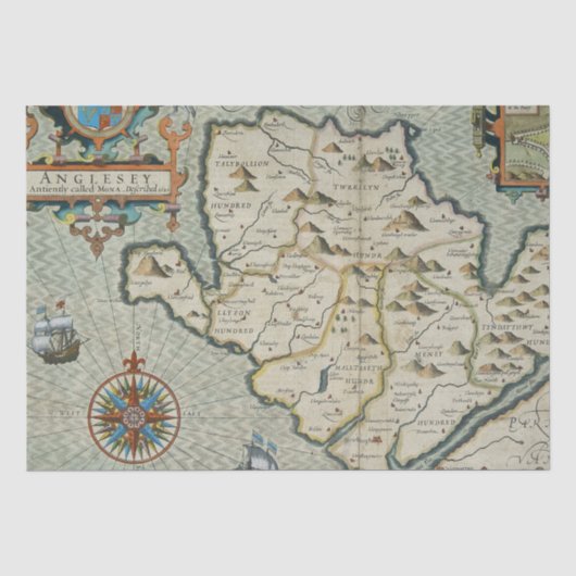 アンティーク古インスパイアい地図(7) 薄葉紙 (正面)