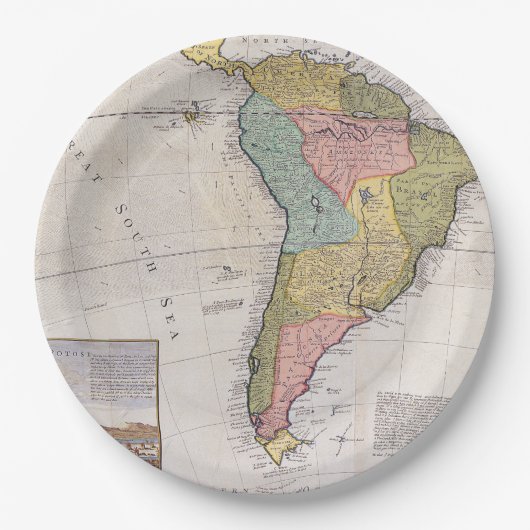 アンティーク古インスパイアい地図(8) ペーパープレート (正面)