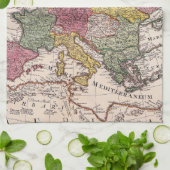 アンティーク古インスパイアい地図(9) キッチンタオル (折り畳み)