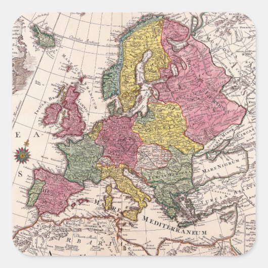 アンティーク古インスパイアい地図(9) スクエアシール (正面)