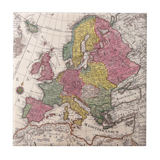 アンティーク古インスパイアい地図(9) タイル (正面)