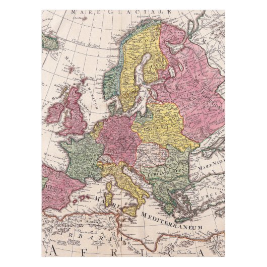 アンティーク古インスパイアい地図(9) テーブルクロス (正面)