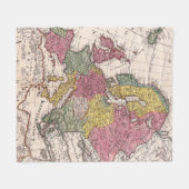 アンティーク古インスパイアい地図(9) フリースブランケット (正面(横))