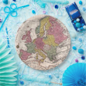 アンティーク古インスパイアい地図(9) ペーパープレート (パーティー)