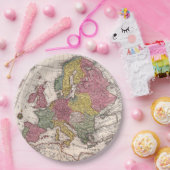 アンティーク古インスパイアい地図(9) ペーパープレート (パーティー)