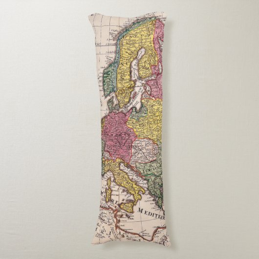 アンティーク古インスパイアい地図(9) ボディピロー (正面縦)