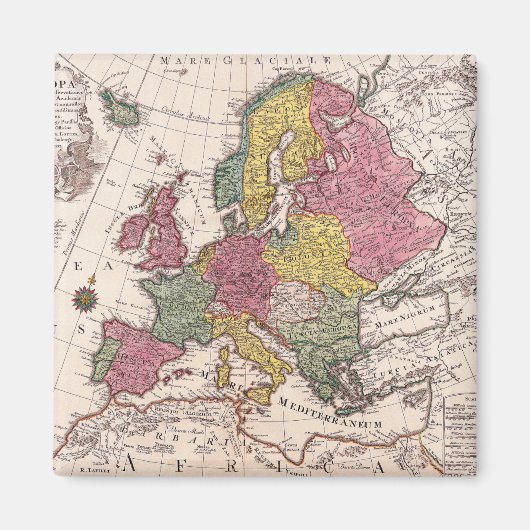 アンティーク古インスパイアい地図(9) マグネット (正面)