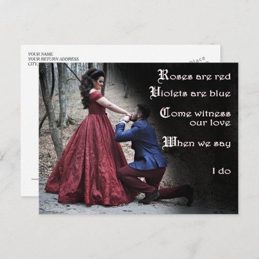 アンティーク古代の詩の日付はがき写真を保存 案内ポストカード (正面/裏面)