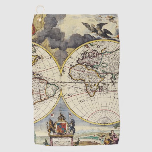アンティーク古地図にインスパイアされて (4) ゴルフタオル (正面)