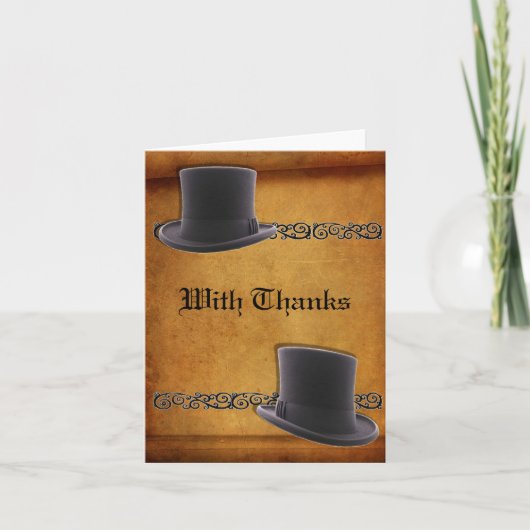 アンティーク同性婚 ウェディング カスタム サンクス カード (正面)