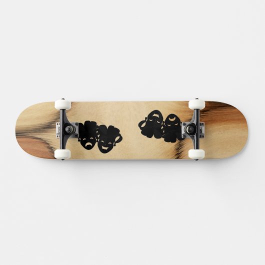 アンティーク喜劇と悲劇シアターマスクジェスター スケートボード (横)