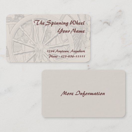 アンティーク回転車輪芸術工芸品ビジネスカード 名刺 (正面/裏面)