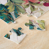 アンティーク図解入りの、写真付きのピーコック&フラワーグランジズ ジグソーパズル (側面)