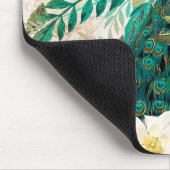 アンティーク図解入りの、写真付きのピーコック&フラワーグランジズ マウスパッド (コーナー)