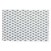 アンティーク図解入りの、写真付きの馬カスタムの背景色 枕カバー (裏面-左)