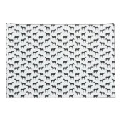 アンティーク図解入りの、写真付きの馬カスタムの背景色 枕カバー (裏面-右)