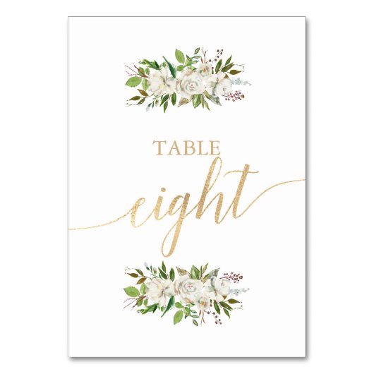 アンティーク園 |フローラ結婚の金ゴールドテーブルカード8 テーブルナンバー (裏面)